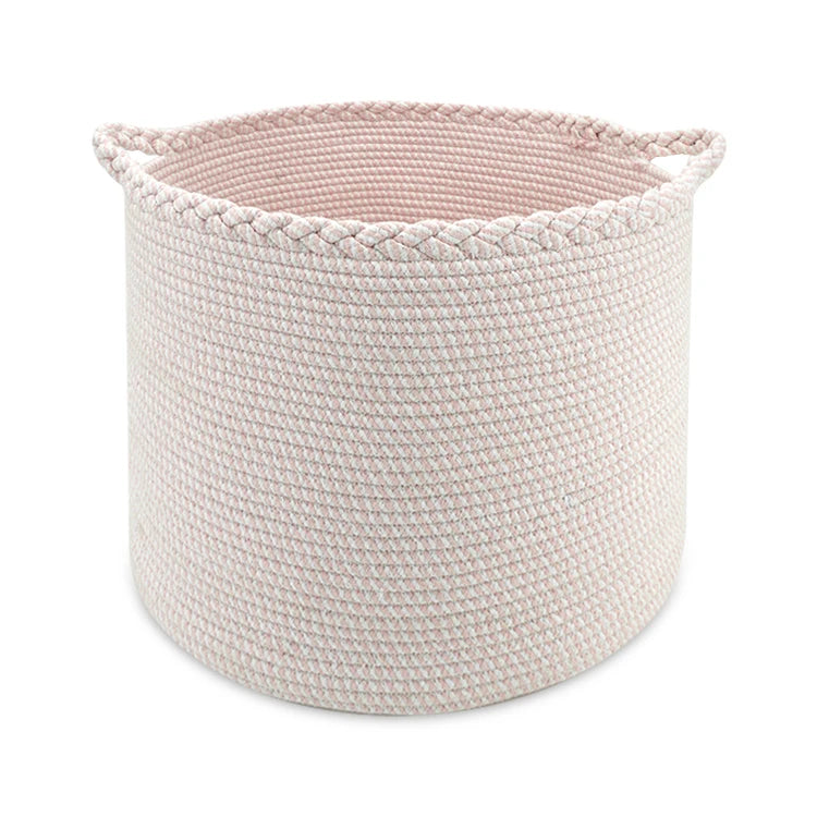 Eco Friendly Modern Large Colorful Cotton Rope Storage Basket Handle Shape Foldable Design 35x35x50cm Customizable Color Logo