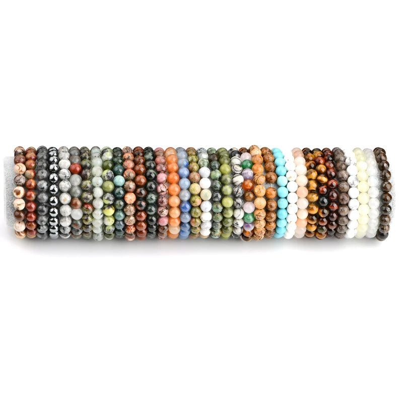 Hot Selling Jewelry Elastic Healing Stone Bead Gem Personalised Stone Bracelets Men and Women