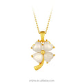 Certified S925 Silver Ancient Silver Gold-Plated Inlaid Natural Hetian Jade Four-Leaf Clover Pendant Women's Necklace Chain
