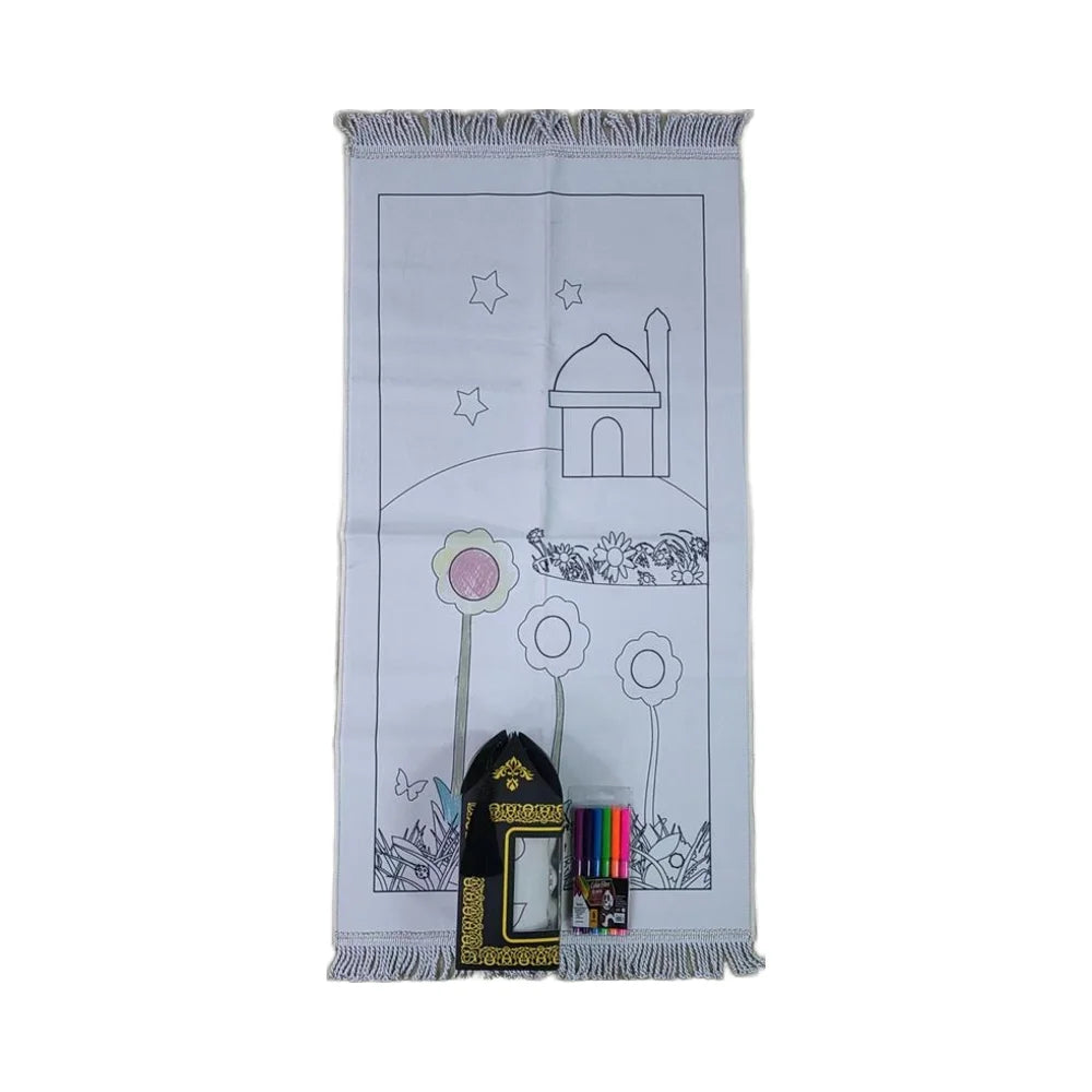 2025 Muslim Festival of Ramadan Children's Drawing Mat DIY Design Children Prayer Mat Gift