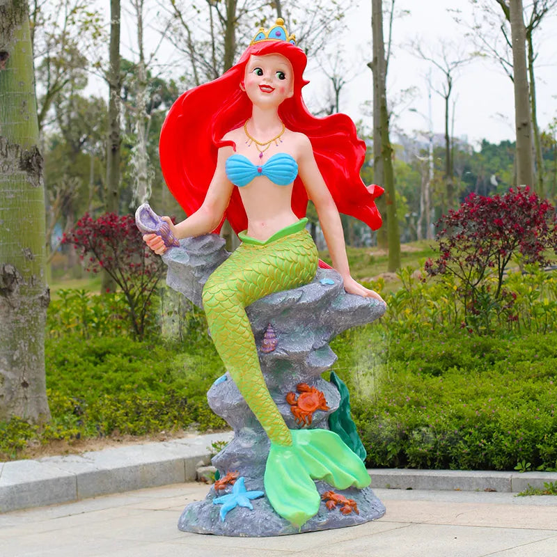 Customized Park Decorations Statues Life Size Fiberglass Mermaid Sculpture Water Fountain Sculpture