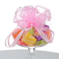 Customized Size Christmas Party Favor Gift Packaging Bags Sheer Organza Favor Bags Round Drawstring Organza Jewelry Candy Pouch