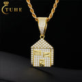 Wholesale Hip Hop Jewelry Gold Plated 926 Sterling Silver VVS Moissanite Diamond Iced Out Little House Pendant for Men
