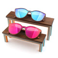New 2025 Colorful Bamboo Sunglasses Eyewear Skateboard Wood Customized Logo Display Stand