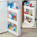 Stackable Save Room Multipurpose 3 4 Layer Narrow Rack Trolley With Wheels