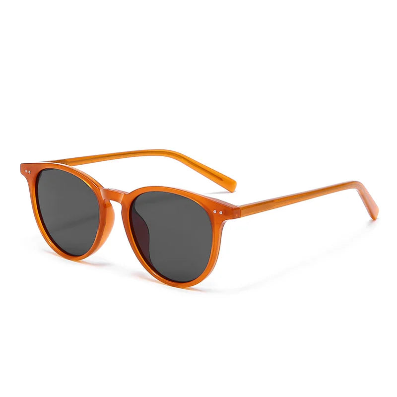 Personalized Ins Polarized Sunglasses Women CAP Pin Retro Round Frame Sunshade Sunscreen Sunglasses Men
