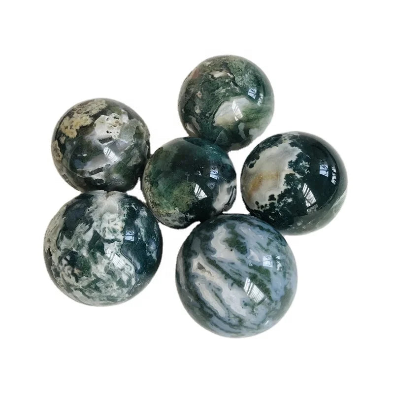 Wholesale Gemstone Sphere Natural Green Moss Agate Ball Crystal Sphere for Healing