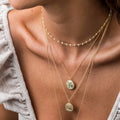 New Trendy 18K Gold Plated Stainless Steel Jewelry  Waterproof Retro Pearl Choker Necklace for Women