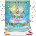 Musical 3D Pop up Birthday Cards with Music & Cheer Sounds UV Printing Handmade Customizable Paper Greeting Card for Kids