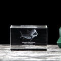 Unique Boy Gift Animal Shark Lover Souvenirs Gift Crystal 3D Laser Engraved Shark Toys Glass Cube Custom