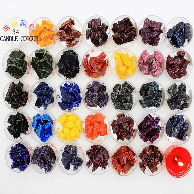YS 34 Kinds Candle Dyes Chip Flakes Wax Dye Candle Oil Paraffin Soy Wax Craft DIY Candle Making Wax Supplies Christmas Factory