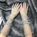 Fashion Dot Lace Long Gloves Female Elegant Stretch Tulle Mesh Semi Sheer  Long Sleeve Glove