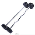 Custom Logo Home Gym Commercial Fixed Rubber Encased Solid Curl/Straight Weightlifting Bar Powerlifting Bar Barbell Set