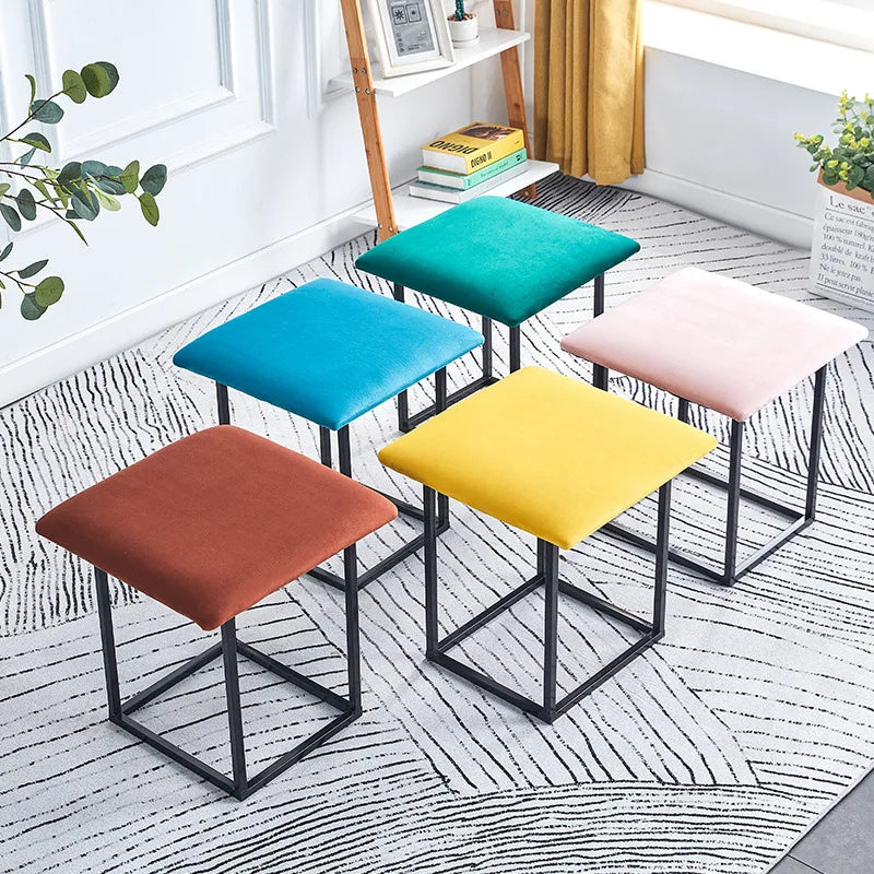 Multipurpose Smart Cube Stool Footrest Leather Ottoman With Wheels Transformable Unique Space Saver 5 Stools Modern 35*35*36cm