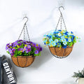 Simulation Flower Hanging Basket Fabric & Plastic Multiple Color Bow Home Decor All Season Iron Hanging