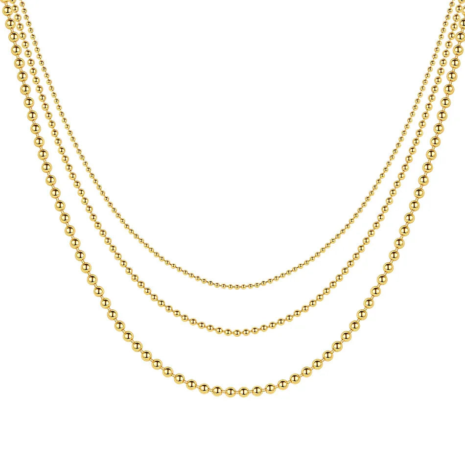Fine Jewelry 925 Sterling Silver Necklace Gold Vermeil Multiple Sizes Bead Ball Chain Necklace