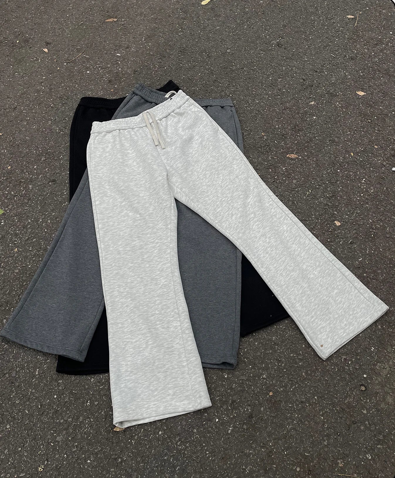 Hot Sale Unisex Heavyweight Cotton Oversized Baggy Sweatpants Custom Cut Edge Raw Hem Men Solid Color Wide Leg Sweatpants