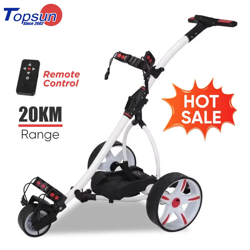 Manufacturer 3 Wheel Golf Trolley Electric Lit Frame Foldable Golf Trolley Electric