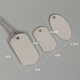 Source Manufacturer Provides Laser Engraved Logo Identification Tags Stainless Steel Blank Metal Tags Hanging Pendant Cheap