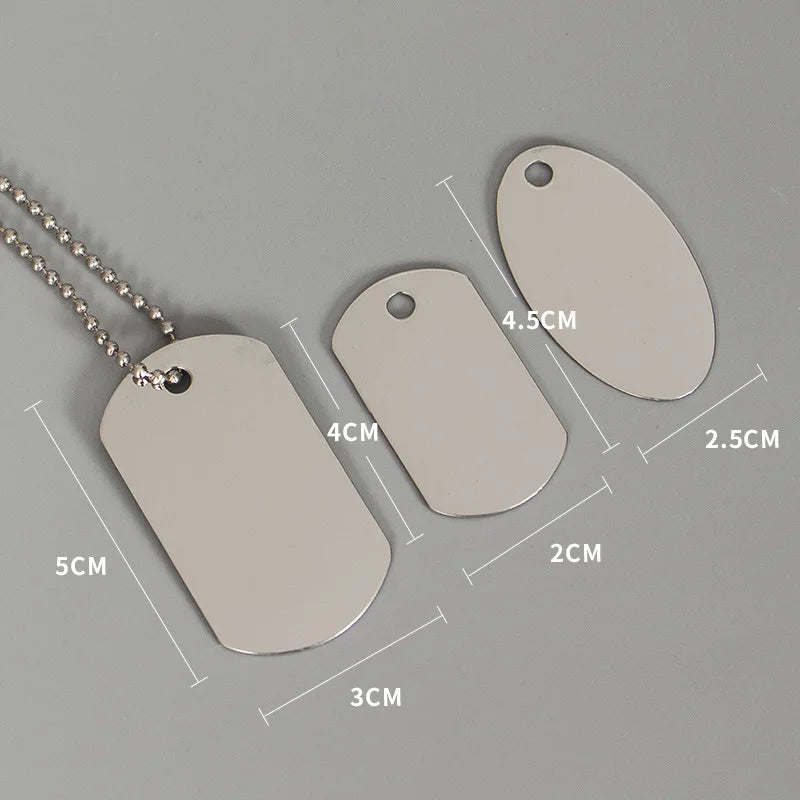 Source Manufacturer Provides Laser Engraved Logo Identification Tags Stainless Steel Blank Metal Tags Hanging Pendant Cheap