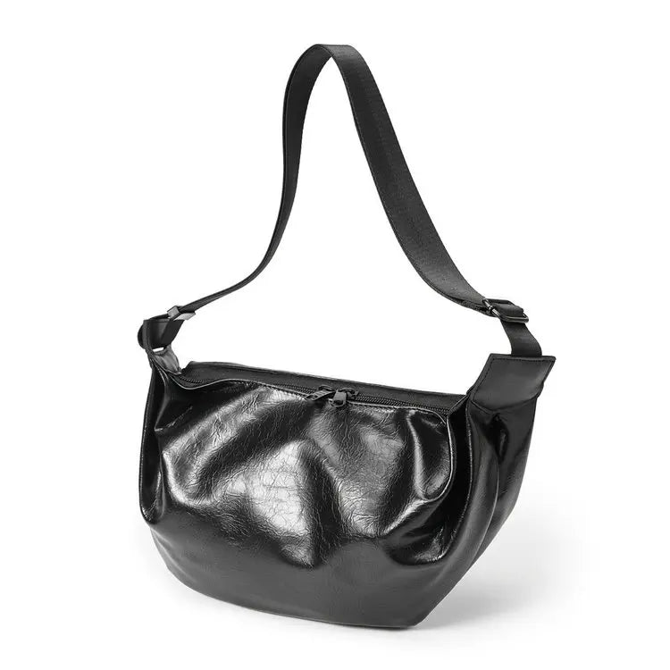 Fashion Casual Pack Pu Leather Sport Side Chest Sling Crossbody Luggage Travel Shoulder Messenger Bag for Men Women