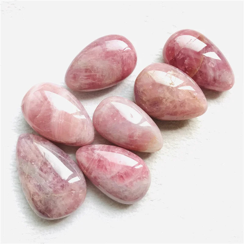 High Quality Pink Amethyst Palm Stone Natural Polished Amethyst Healing Crystal Stone for Decoration