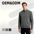 OEM Classic Winter Long Sleeve Polyamide Acrylic Wool Old Money Style Turtleneck Men's 1/4 Zipper Sweater