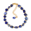 Gemstone Nugget Bracelets Handmade Jewelry Lapis Lapis Gemstone Oval Shape Natural Gemstone Bead Mnes Bracelets