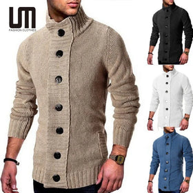 Liu Ming Wholesale Autumn Winter Men s Clothing Turtleneck Knitted Full Sleeve Single Breasted Oversized Cardigan Sweaters