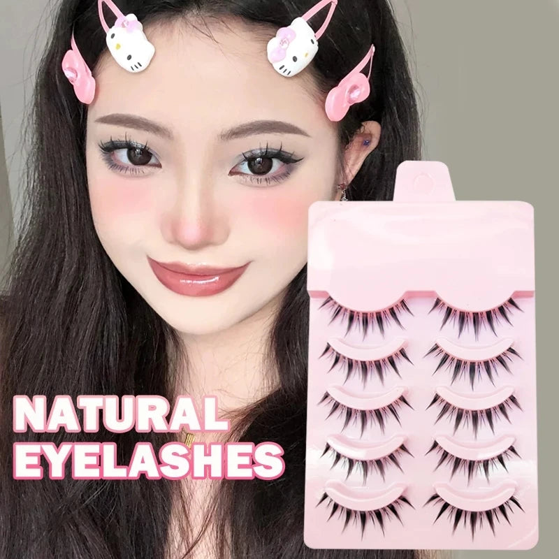 5/10 Pairs Little Devil Lashes Anime Thick Synthetic Hair Full Strip Lashes Band Eyelashes Makeup 25-30 Wears