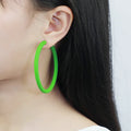 Hot Trending Products Macaron Jewelry Round Large No Piercing Earrings Acrylic Colorful Hoop Earrings for Women Anniversary