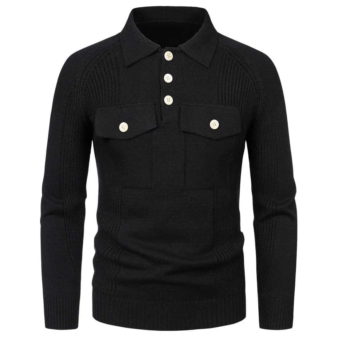 2023 Autumn and Winter New Fashion Men's Lapel Sweater Men's Casual Sweater