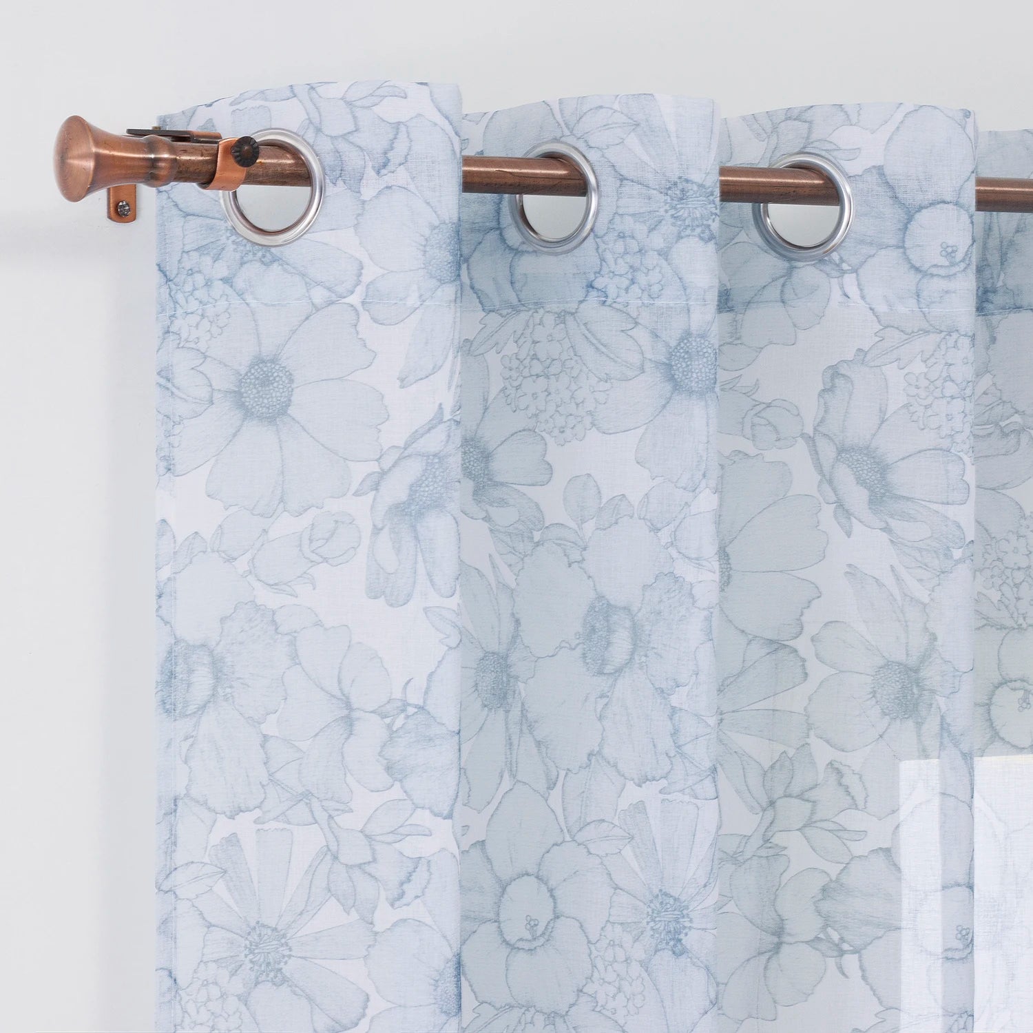 Wholesale Floral Printed Sheer Tulle Curtains & Valances for Home Living Room Window Decorations