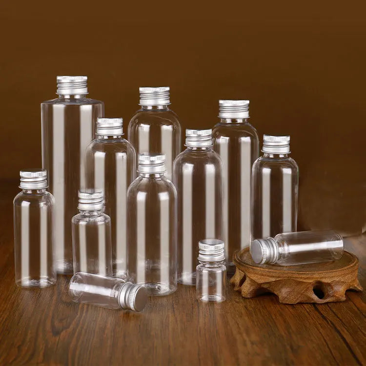 5ml 10ml 15ml 20ml 30ml 50ml 60ml 80ml 100-500ml PET Plastic Lotion Bottle Round Bottle With Aluminum Screw Caps for Travel