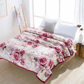 2023 Middle East Style Wholesale Polyester Microfiber Floral Printed 1Ply Both Side Coral Fleece Flannel Blankets