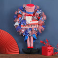American Elderly Shopping Mall Decoration Door Wall Hanging Decoration Welcome Independence Day Wreath