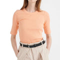 Summer Newest Women Casual Short Sleeve Cotton T Shirt Ribbed Plain T Shirt