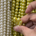 4mm Round Glass Pearl Beads Imitation Loose Glass Pearl Beads for Jewelry Making and DIY Accessories