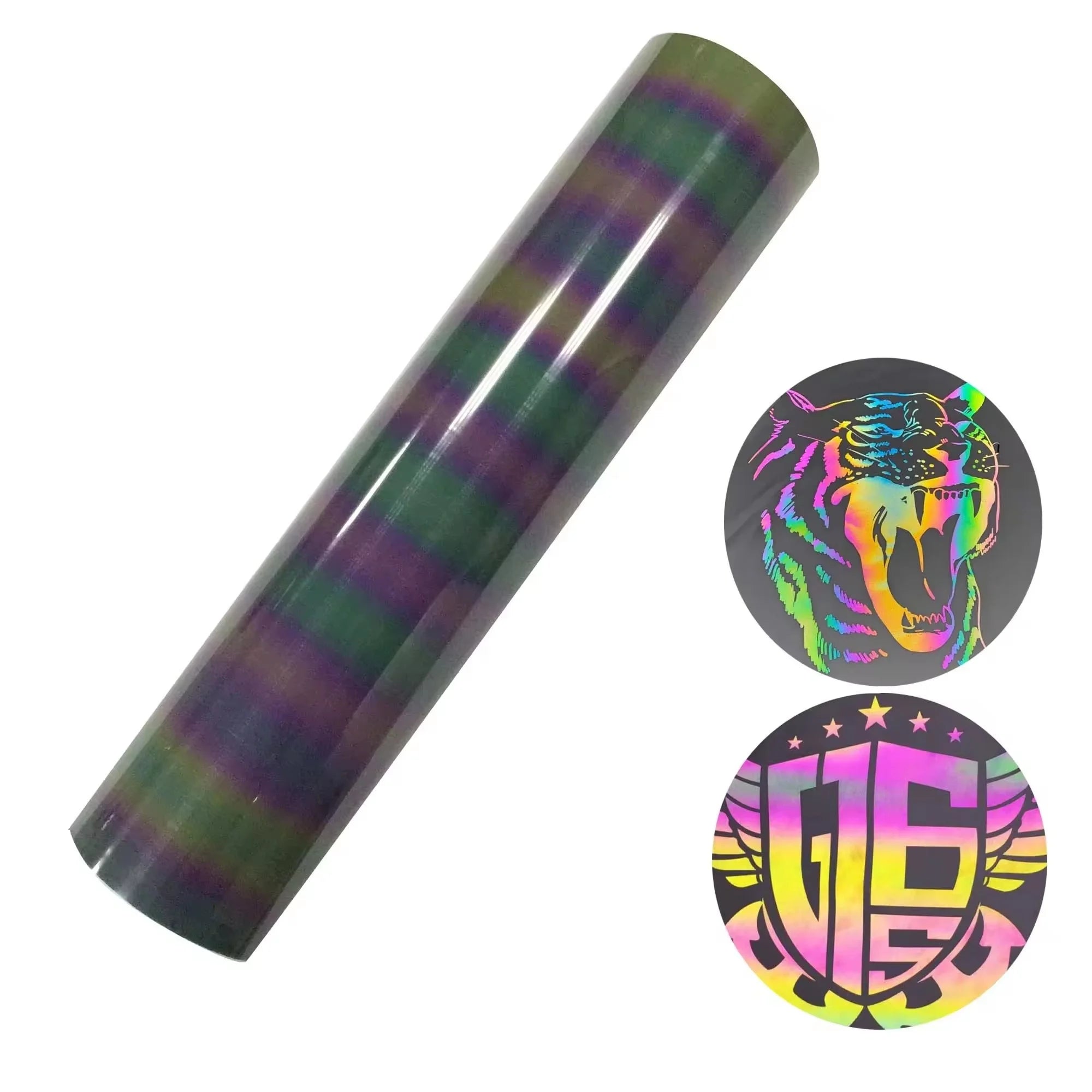 YouGuang Hot Sale Reflective Heat Transfer Vinyl Logo Wholesale Rainbow Film Reflective Heat Transfer Label for Clothing