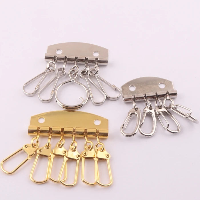 Gold 4 Hooks Metal Purse Key Chain Holder for Wallet Accessories