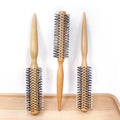 Wooden Roller Hair Brush Soft Nylon Comb Teeth Hair Brush Natural Wooden Hair Brush Massage Comb