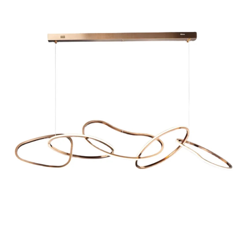 Nordic Modern Design Kitchen Island Pendant Lighting Gold Linear Hanging Lamp Indoor Ceilings Luxury Chandelier