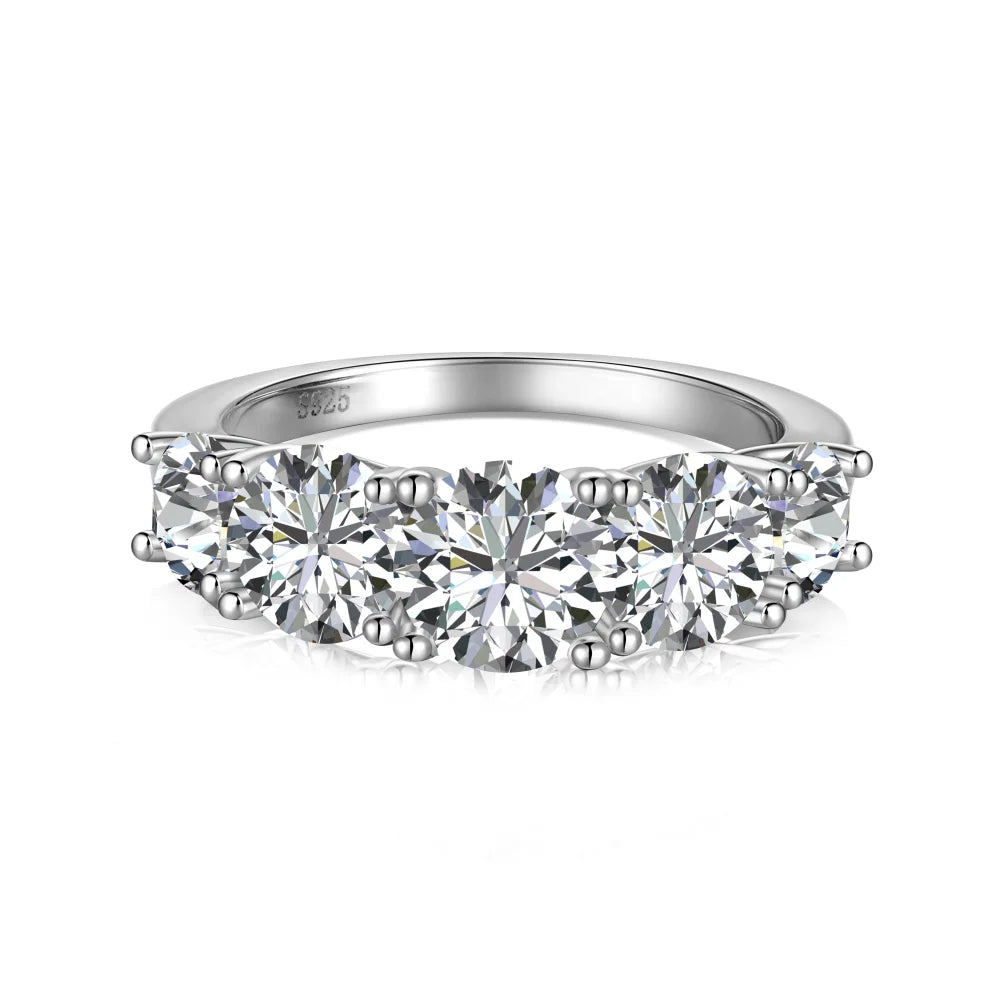 New Design Rhodium 925 Sterling Silver Ring Sparkling Stunning Diamond 5A Cubic Zirconia Women Wedding Engagement Promise Rings