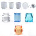 YS Box Pottery Mold Striped Cylindrical Arc Sealed Bottle Storage Box Silicone Mould Diy Crystal Epoxy Resin Molds