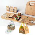 Wholesale Full Colored Printing Foldable Paper Cardboard to Go Food Packaging Box for Lunch Drink Cup Holder with Cutlery