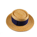 Ladies Fashion men summer Wheat Straw Sun Flat Hats for Men Flat Top Wide Brim Boater Dress Beach Girls Straw Pork Pie Hat