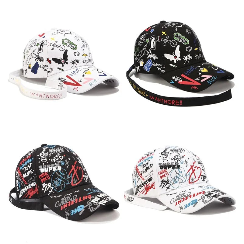 Hip Hop Streetwear Custom Design All Over Printed 6 Panel Sport Baseball Hat Cap for Men and Women