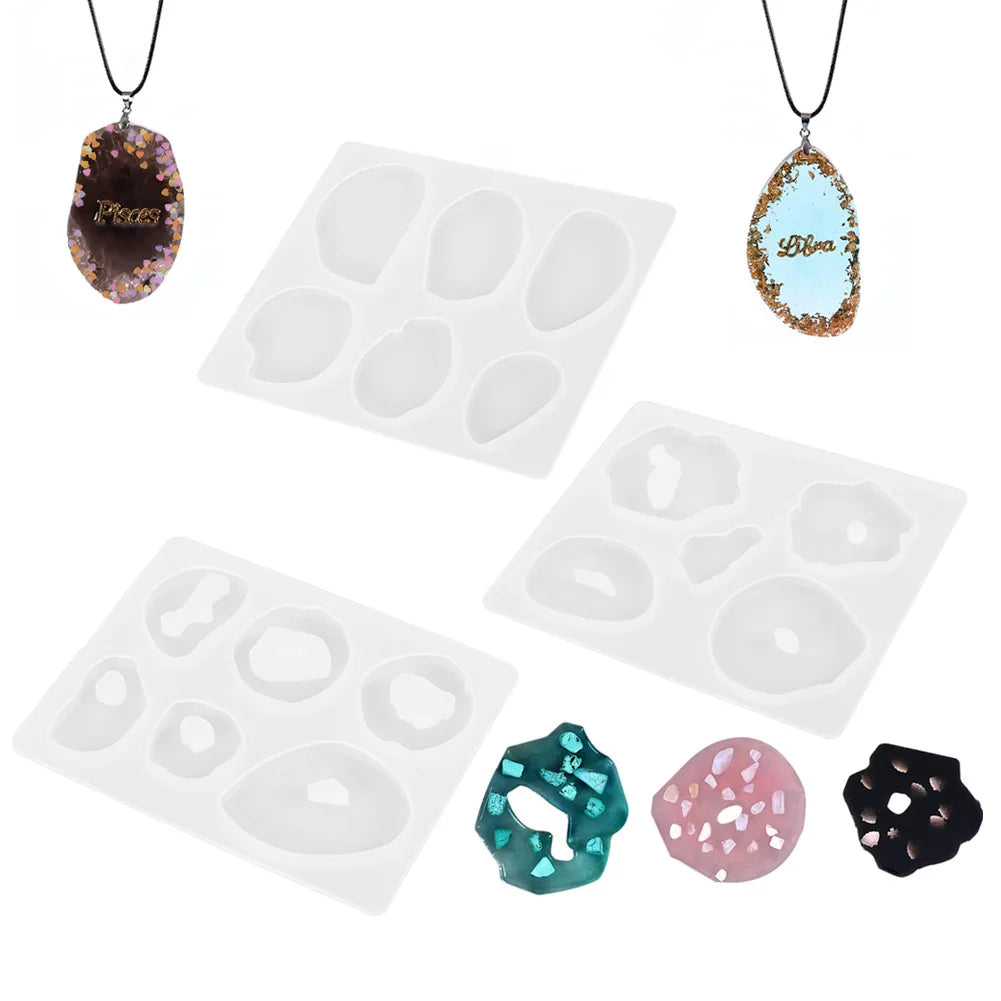 Mould Tools Handmade Creative Epoxy Gifts Personalized Necklace Keychain Diy Pendant Silicone Molds for Resin Casting