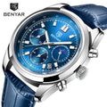 5193 BENYAR 2023 New Luxury Quartz Watch Men Classic Leather 50m Waterproof Clock Gift Sports Multifunctional Chronograph