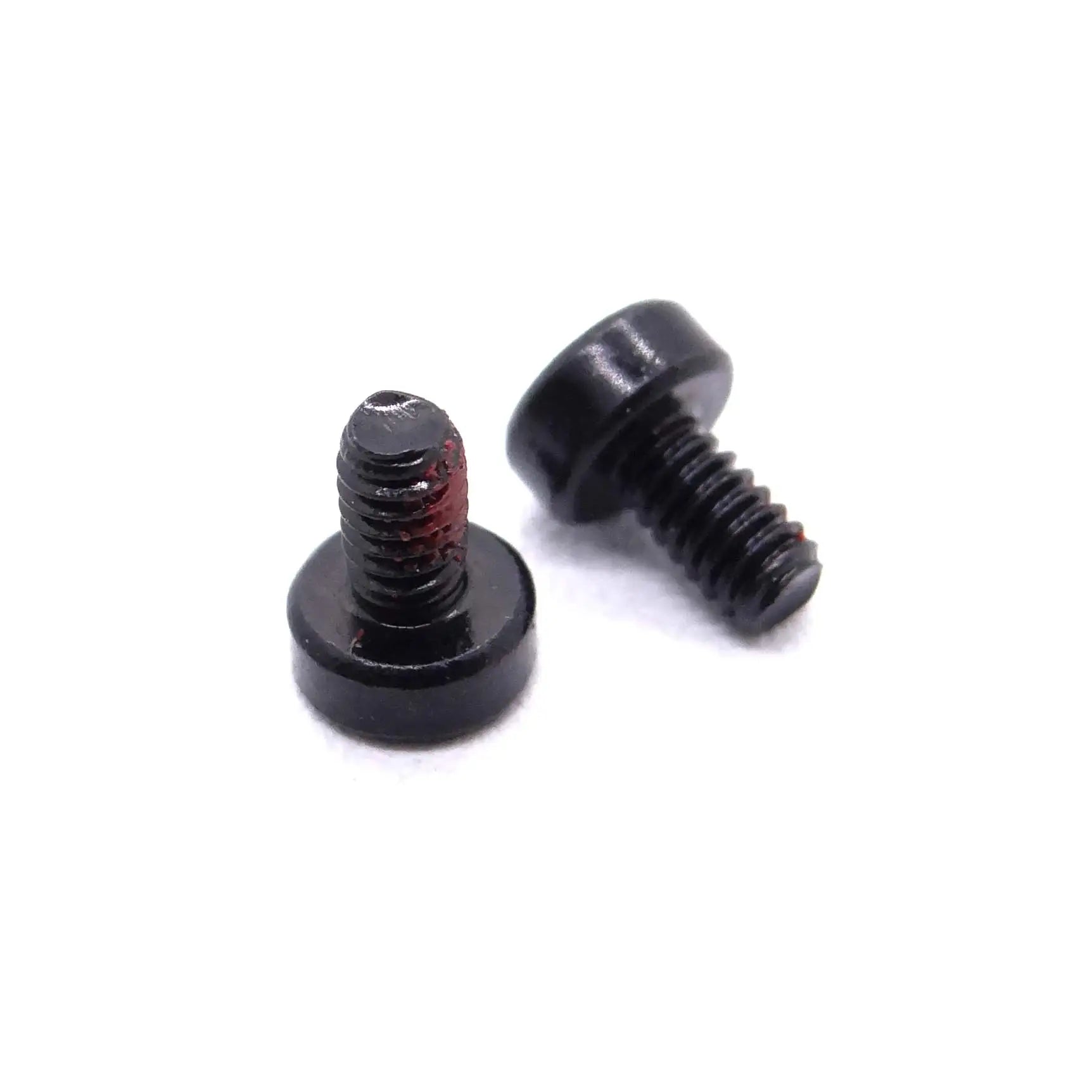 M2*3.7 Stainless Steel Black Oxide Bolt Cross Recessed Round Head Red Nylon Patch Screws for Electronic Automotive Industry